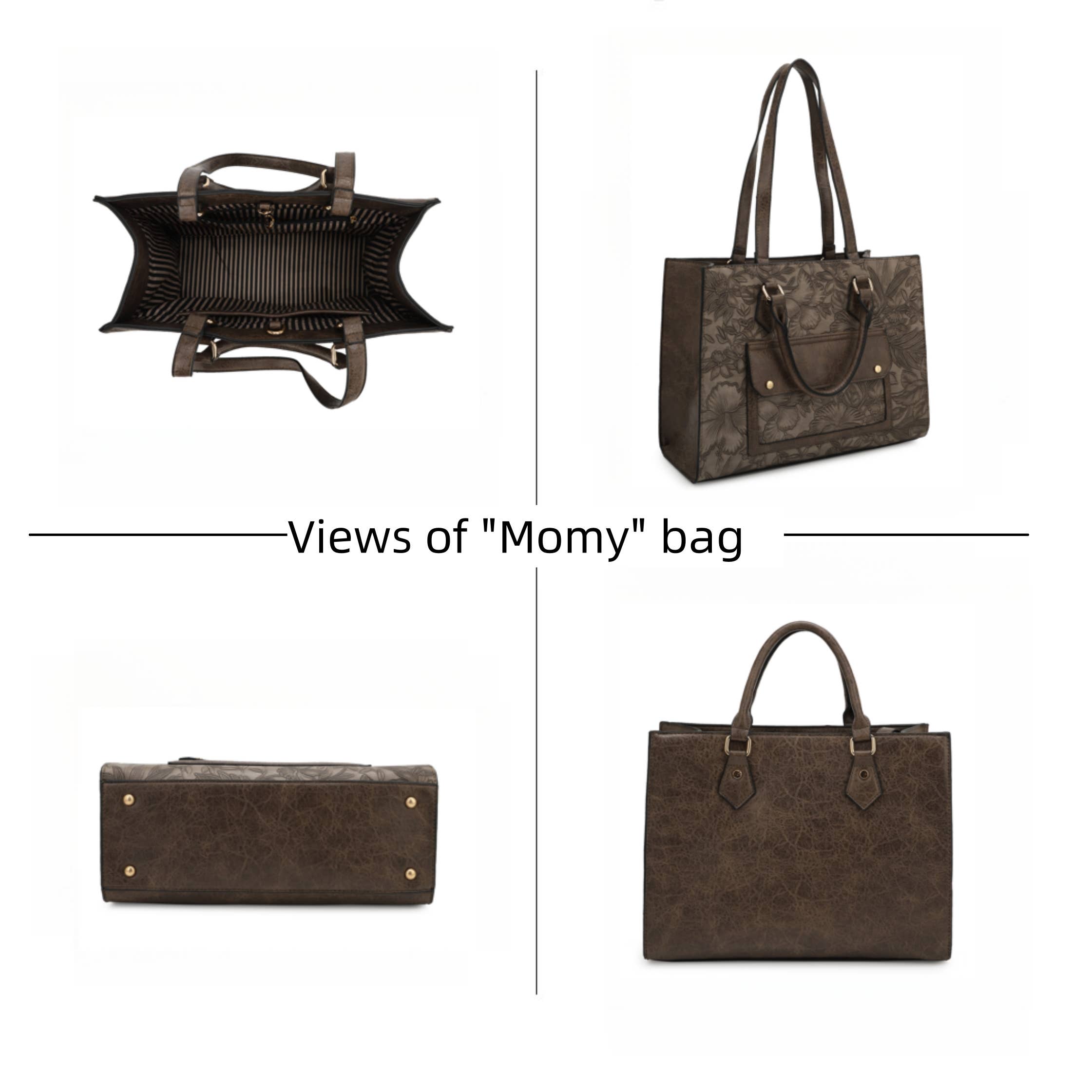 KAYLA+AVA - Vendita all'ingrosso Borsa tote - Donna - Set di borse tote con motivo floreale in rilievo Margaret Hibiscus5