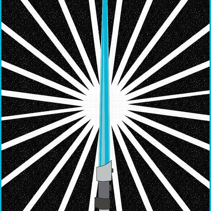 The Whimsical Workshop - Wholesale Craft Sewing Kit - May the Force Be With You – Light Saber Quilt Pattern | Fusible Appliqué | 36" x 48"1