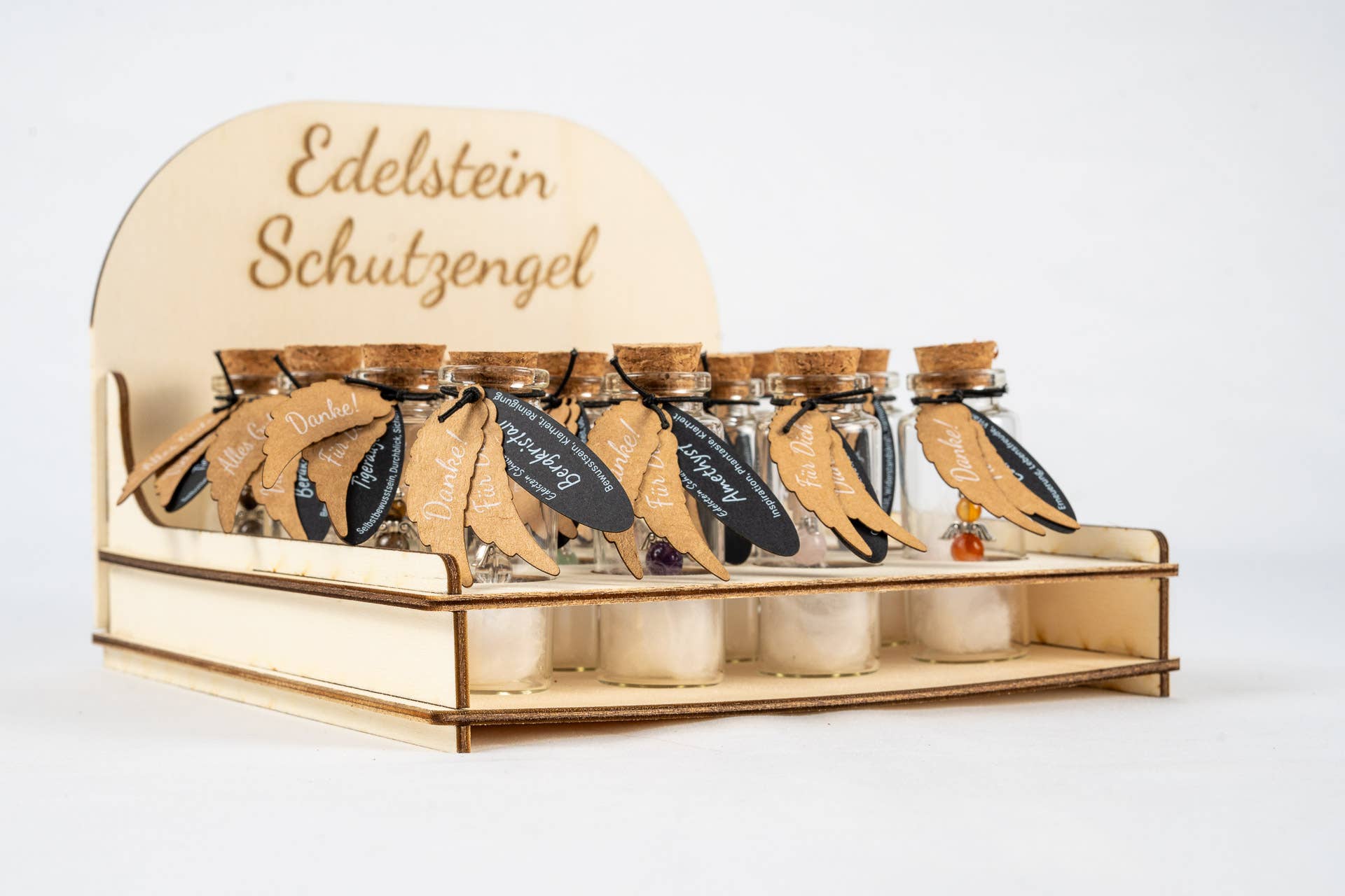 RADULY - Wholesale Party Favor - Gemstone Guardian Angel Onyx in Glass - Thank You / For You2