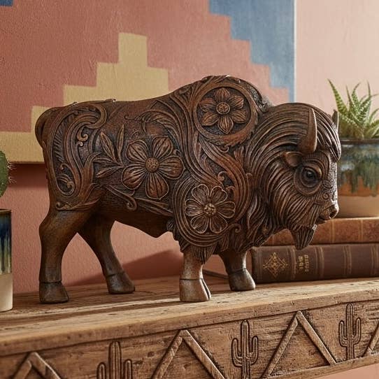 TOOLED FLOWER BISON BROWN for wholesale by De Leon Collections