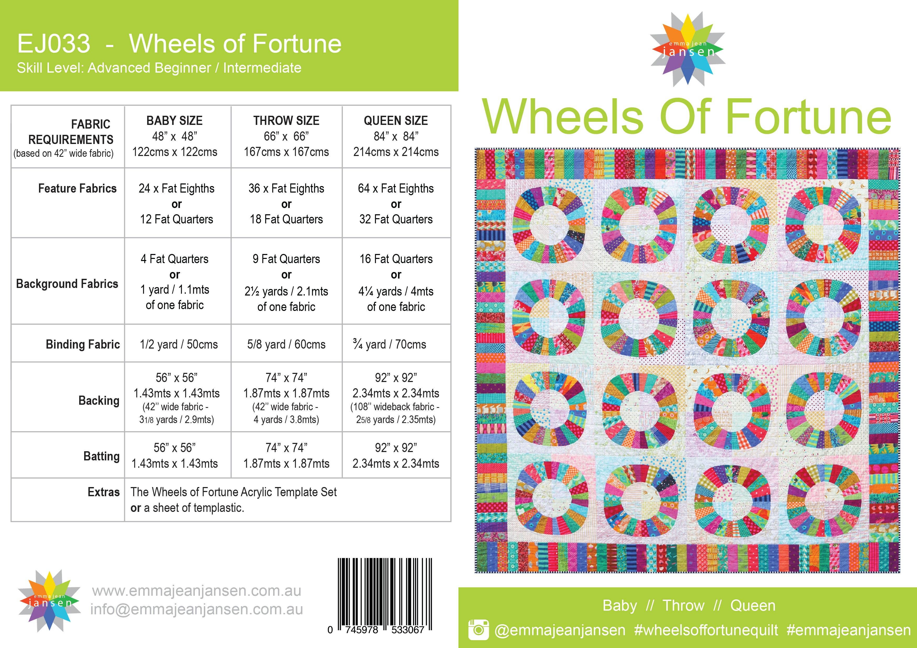 emma jean jansen - Wholesale Craft tool - • Wholesale - Wheels of Fortune Quilt Pattern1