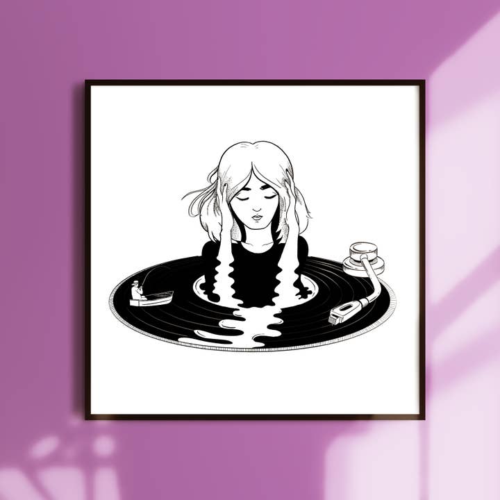 Music, Art Print (8x8",12x12") Magic Music Vinyl for wholesale by NKassia