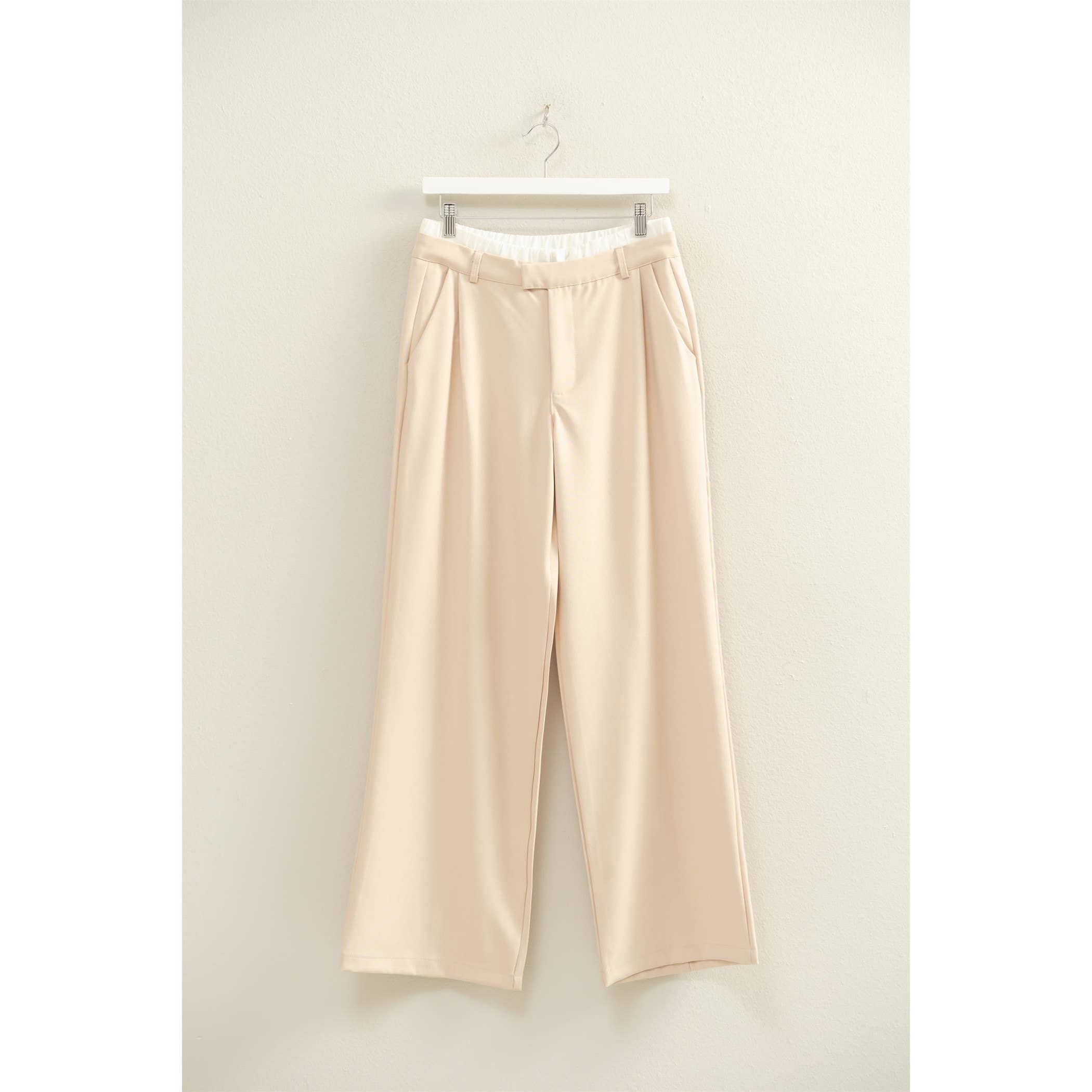 HYFVE – wholesale Byxor - Dam – Högmidjade byxor med veckdetaljer6