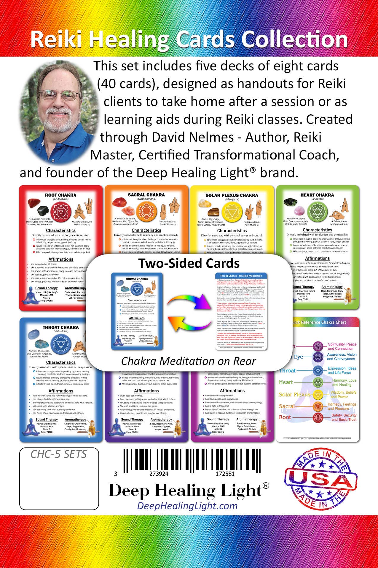 Deep Healing Light - Wholesale Tarot Cards - Chakra Healing Cards for Sessions / Classes - 5 Sets of 83