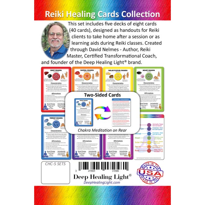 Deep Healing Light - Wholesale Tarot Cards - Chakra Healing Cards for Sessions / Classes - 5 Sets of 83