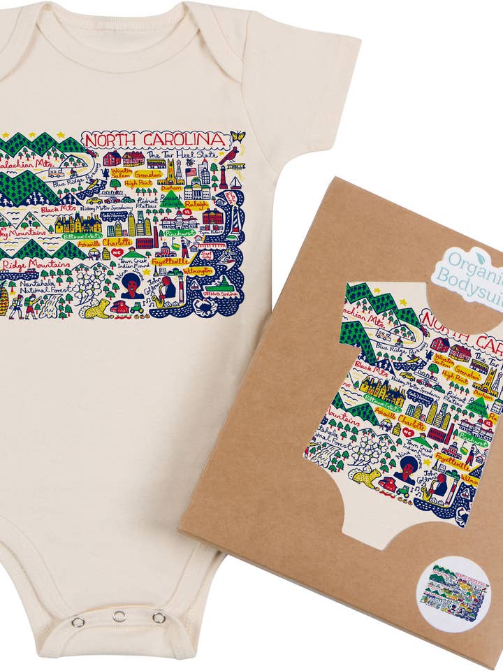 North Carolina Boutique Map Art Infant & Toddler for wholesale by Morado Designs