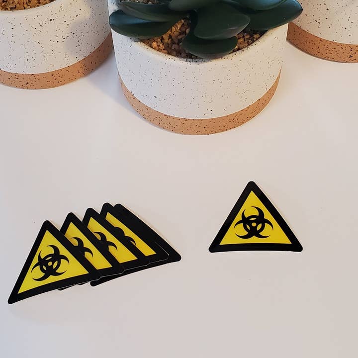 Fig Tree Works - Wholesale Sticker - Biohazard Warning Clear Vinyl Sticker3