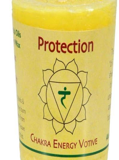Bougies Votives Chakra : Plexus Solaire, Protection - plateau de 12 pour la vente par Sansaara Living