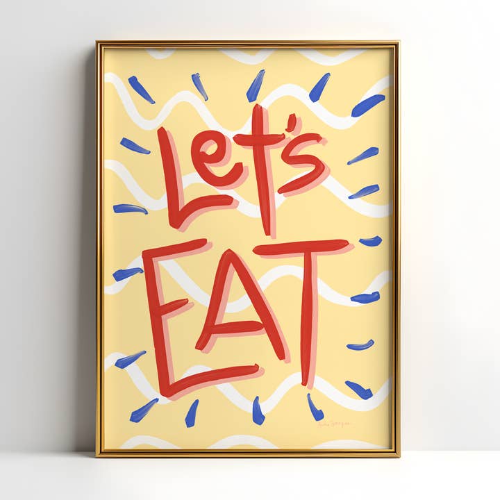 Trendig väggkonst, typografi, dopamindekor, färgglad köksposter, retro matkonsttryck för wholesale av Audra Style