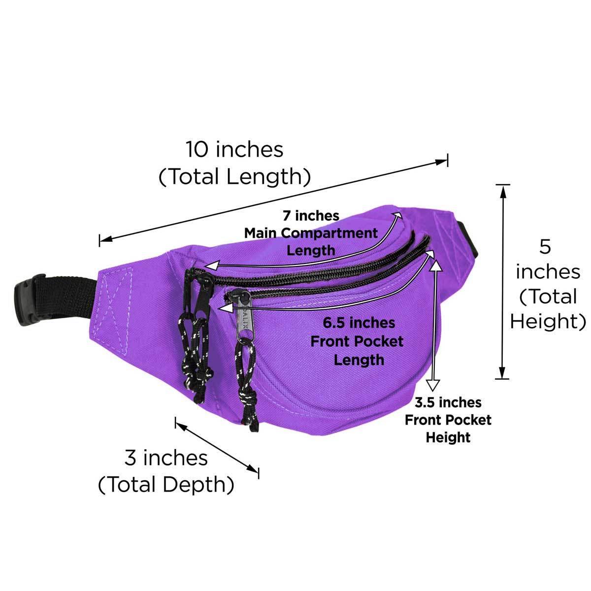 Dalix - Wholesale Belt Bag - Unisex - Dalix Round Fanny Pack w/ 3 Pockets48