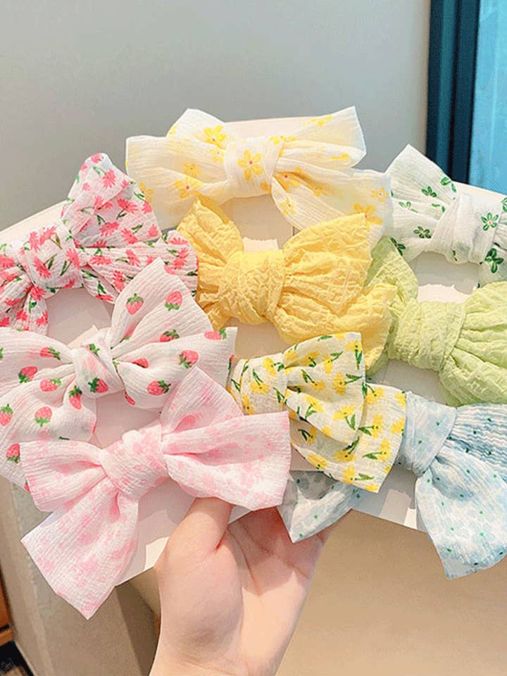 Patterned Bow Hair Clips - 3pk for wholesale by Juniper Tide