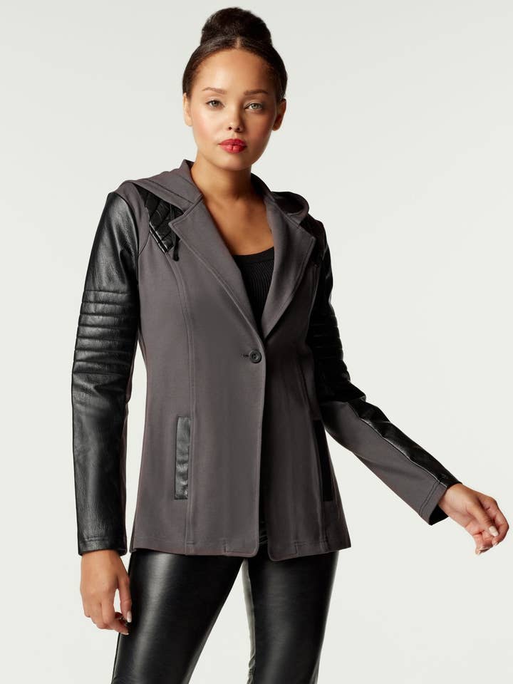 HOODED BLAZER for wholesale by Blanc Noir