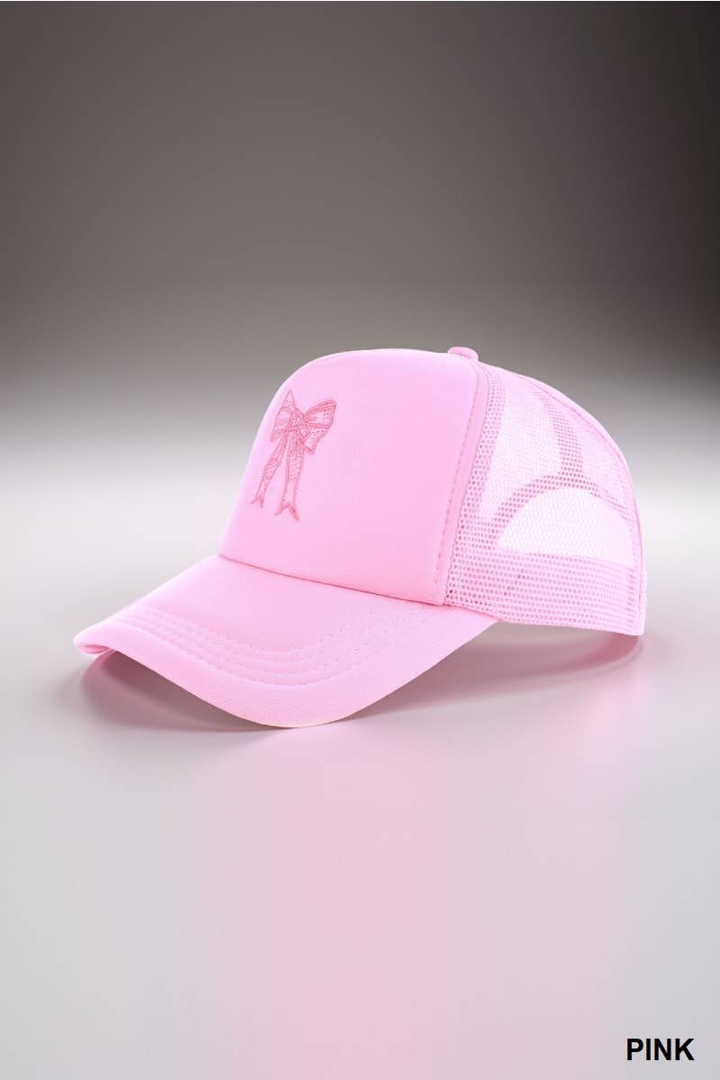 42POPS – wholesale Baseball cap – Women's – `.Ribbon Bow Embroidery Trucker Hat9