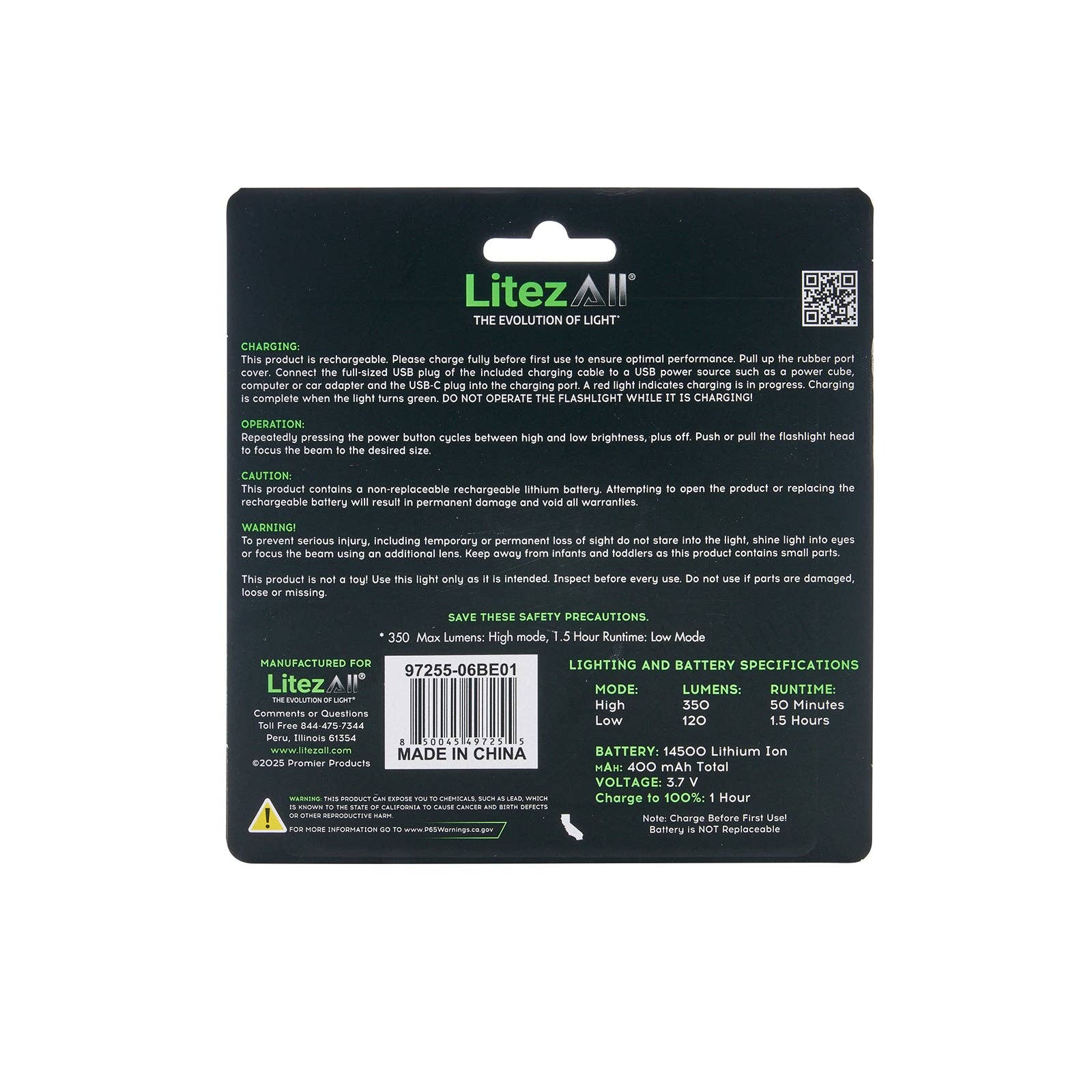 LitezAll - Wholesale Flashlight - LitezAll® Rechargeable EDC Tactical Grade Flashlight 3 Pack24