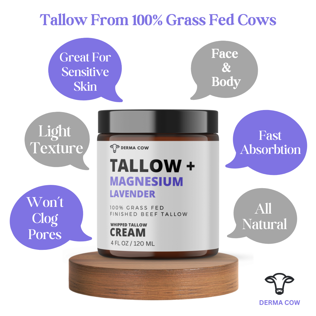 Derma Cow - Wholesale Night Cream - Whipped Tallow + Magnesium & Lavender, Cream 4oz1