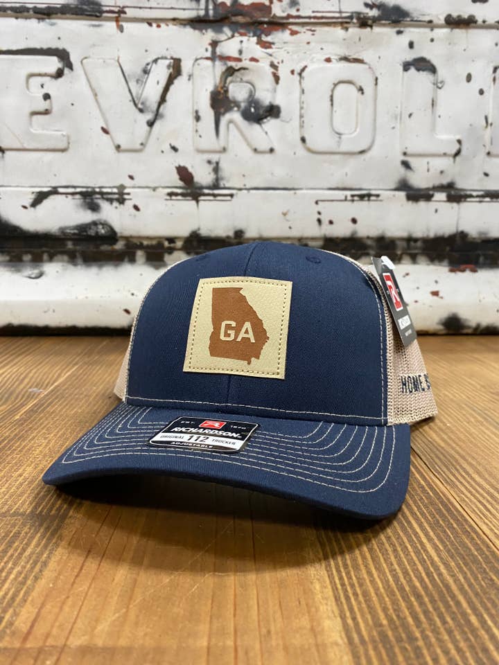 GA Patchcap aus Leder für den Großhandel von Home Bound Company