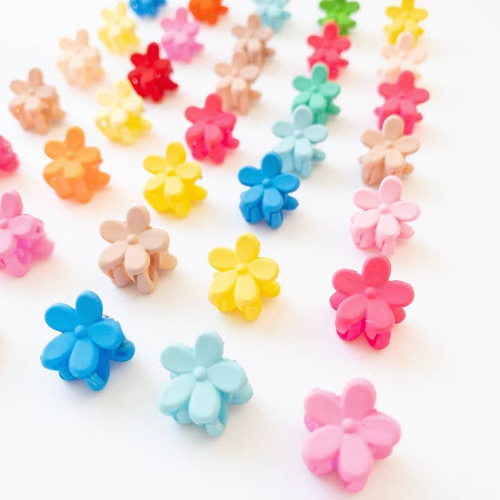 Eggy Cakes - Wholesale Hair Clip - Kids - Mini Flower Hair Clips - 36 Pack