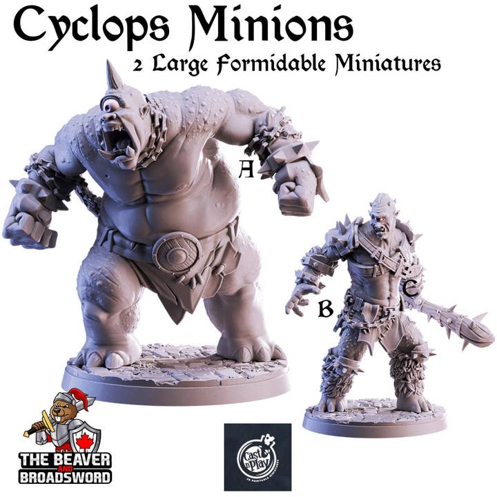 Cyclops-Minions-Miniset | DnD-Miniatur, Premiumharz, langlebig und robust für dein TTRPG und Wargaming! 32mm, 28mm, Dieb, Assassine für den Großhandel von The Beaver and Broadsword