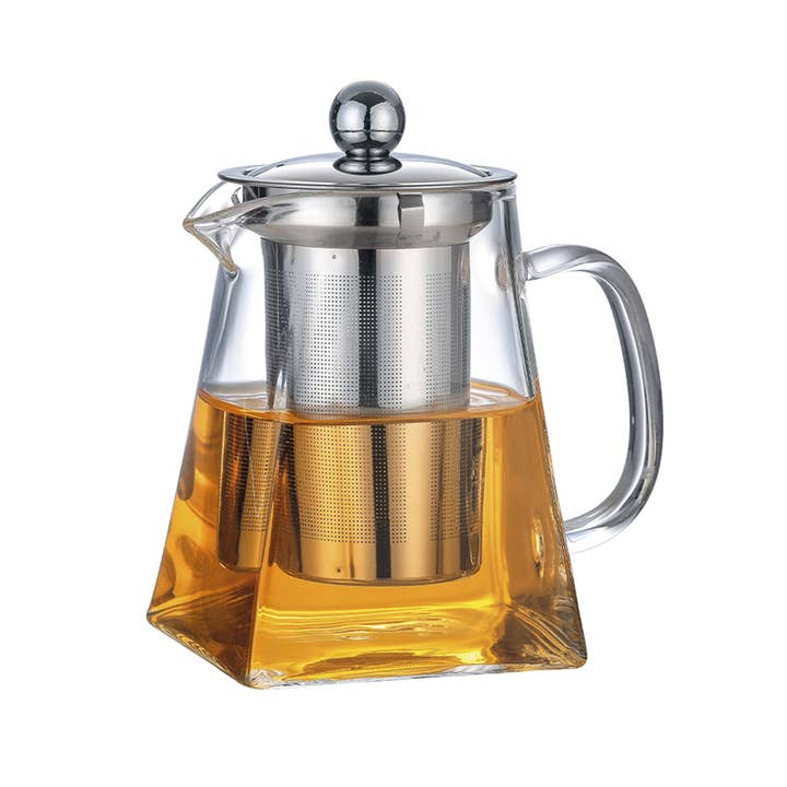 AULICA - Wholesale Tea Pot - Square Teapot With Stainless Steel Filter 650Ml