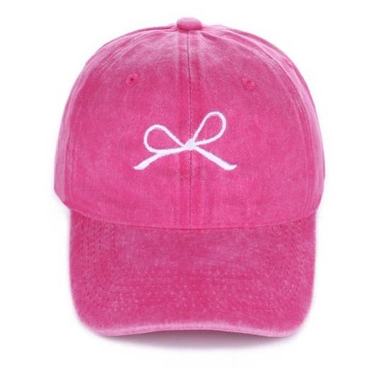 42POPS - Wholesale Baseball Cap - Women's - `.SI-26368 Coquette Ribbon Bow Embroidery Washed Hat9