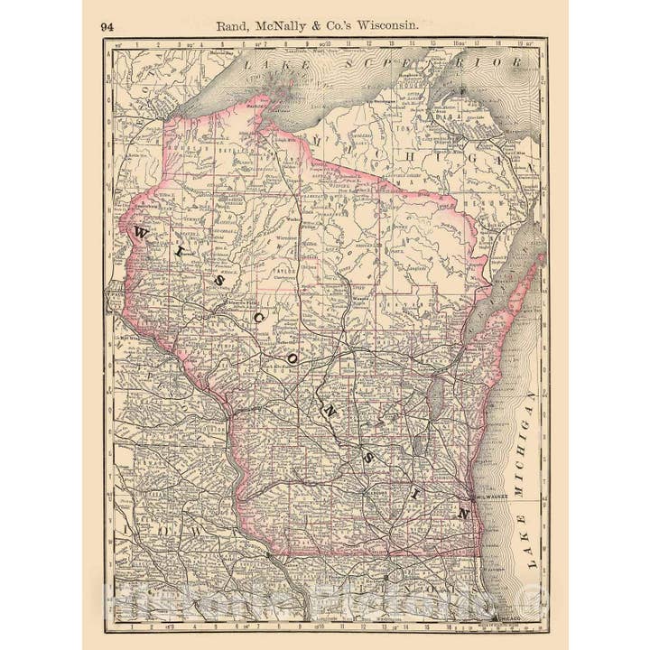 Historic Map - National Atlas - 1879 Wisconsin. for wholesale by Historic Pictoric