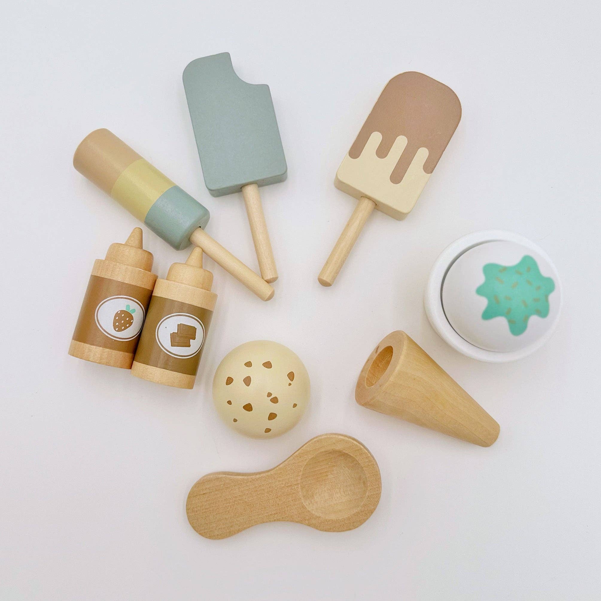 OmaOmaOma! Montessori Educational Wooden Toys for Kids - Wholesale Wood Toy - Kids - Wooden Ice Cream Shop Set - Pretend Play Counter Ages 3+4