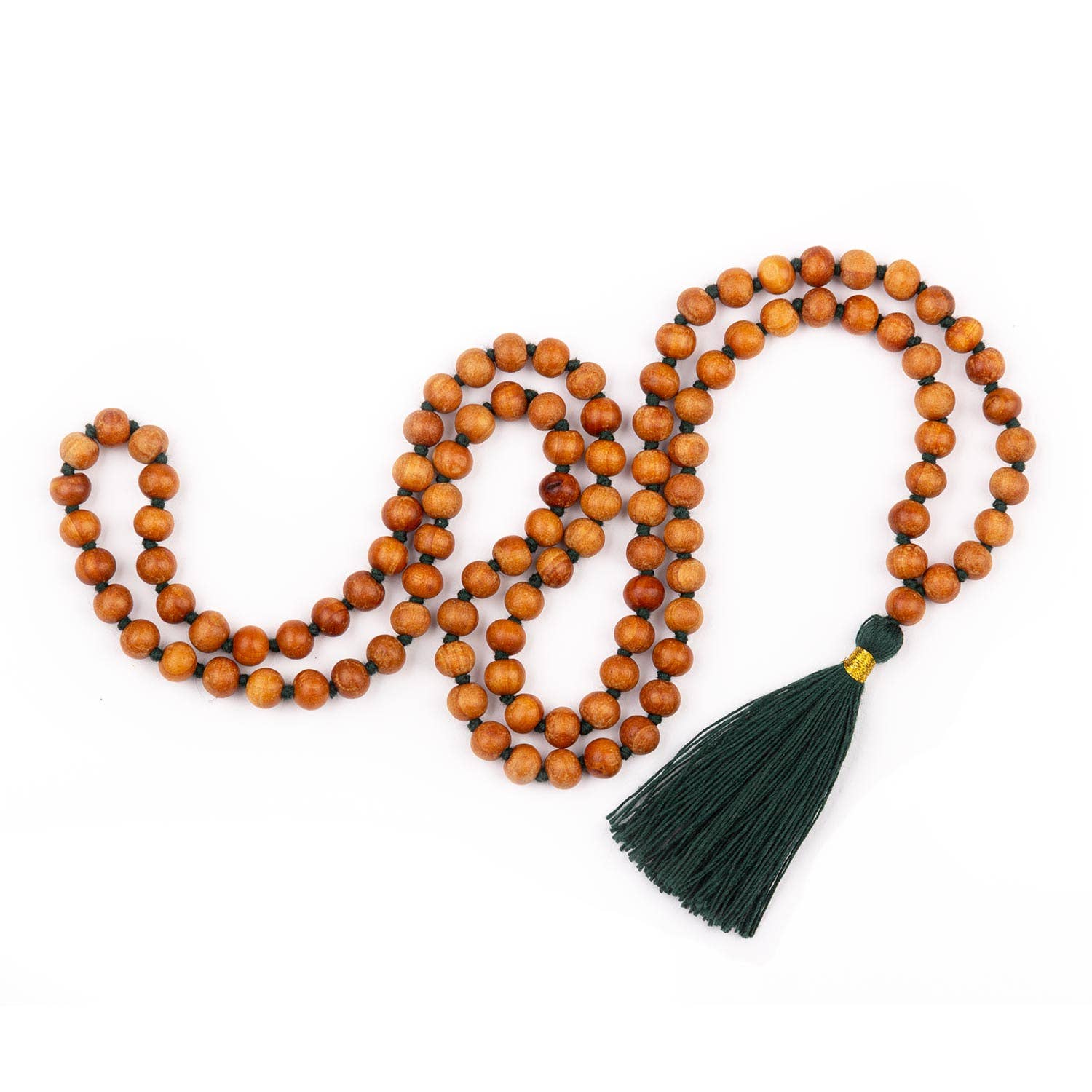 Bodynova - Wholesale Prayer Beads Necklace - Mala Yoga necklace with sandalwood scent, coloured tassel, 1085