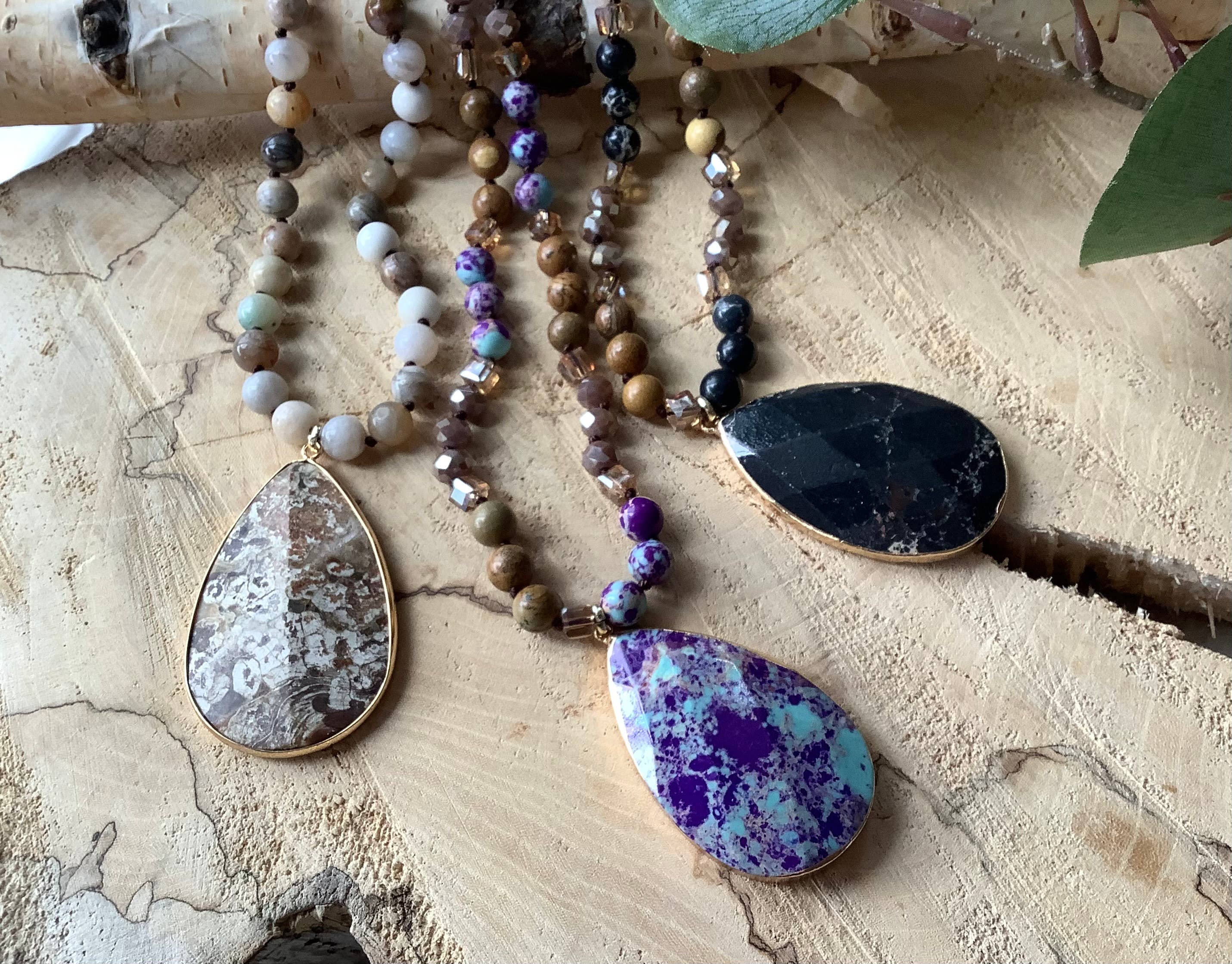 Beautiful Boundaries - Wholesale Pendant/Charm Necklace - Necklace, pendant boho jasper sea sediment necklace3