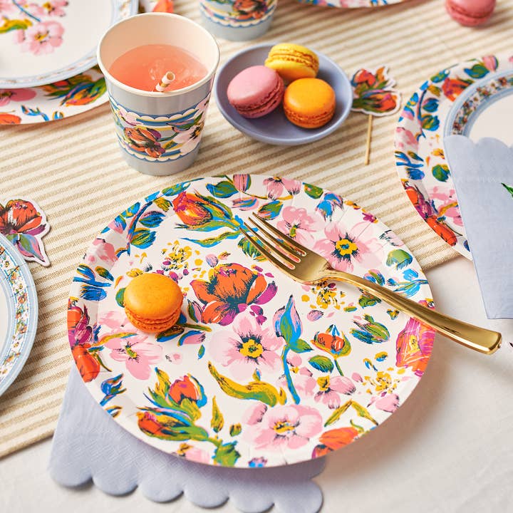 Coterie Party Supplies - Wholesale Disposable Plate - Vera Bradley Sea Air Floral Large Plates (10 per pack)