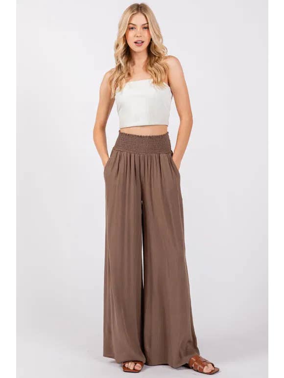 Final Touch - Wholesale Pants - Women's - Heavy Gauze Wide Leg Pants - NP70263D-HV21