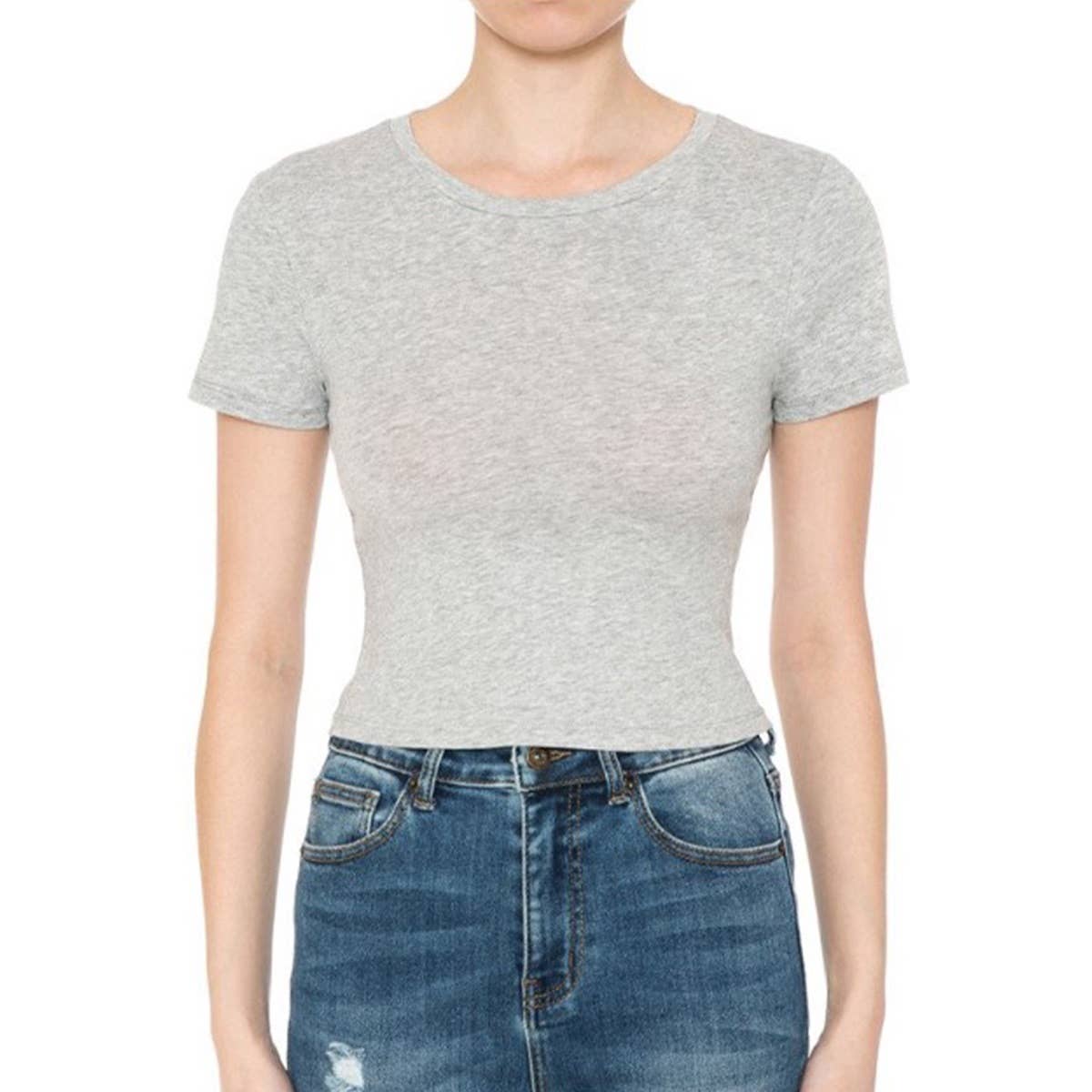 UP CLOTHING - Vente T-shirt – femme - T-SHIRT COURT À MANCHES COURTES ET COL ROND4