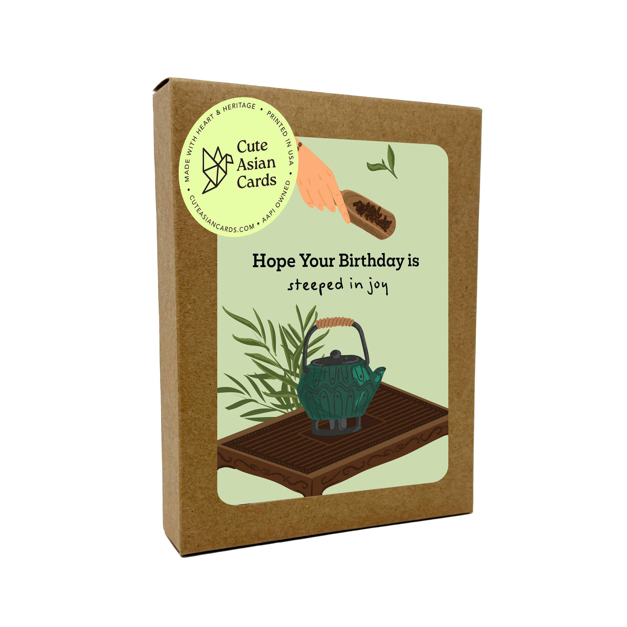 Cute Asian Cards - Wholesale Birthday Card - Green Tea 8 Assorted Birthday Cards | Asian Pack of Greetings Box Set5