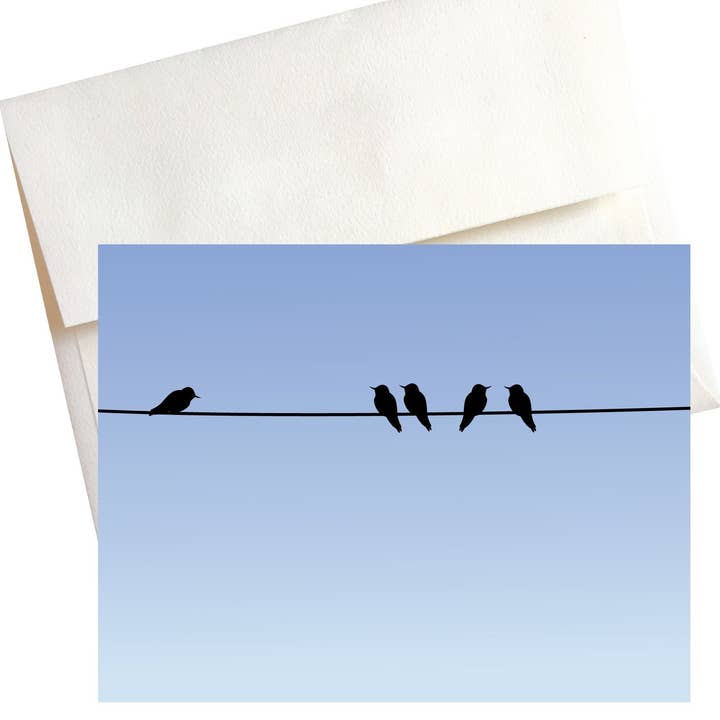 Birds on a Wire Illustrated Note Cards for wholesale by Mozaic Studio