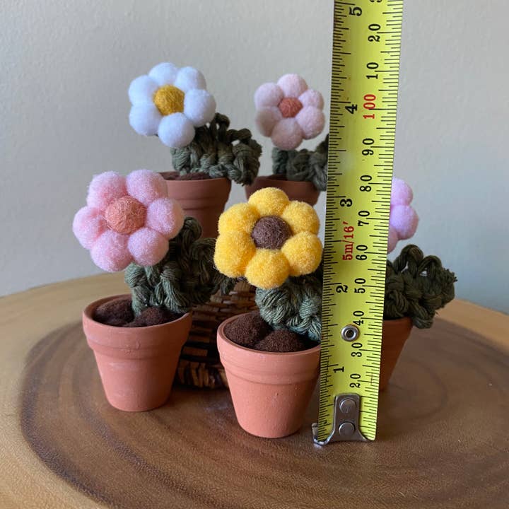 ForgetBKnot - Wholesale Artificial Flowers - Pompom, Felt & Macrame Forever Fibre Flower - Mini10