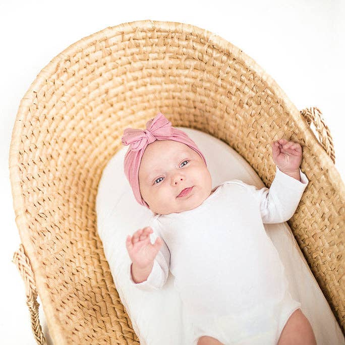 Sweet Peas Co - Wholesale Fashion Headband - Baby - Dusty Pink Bow Turban