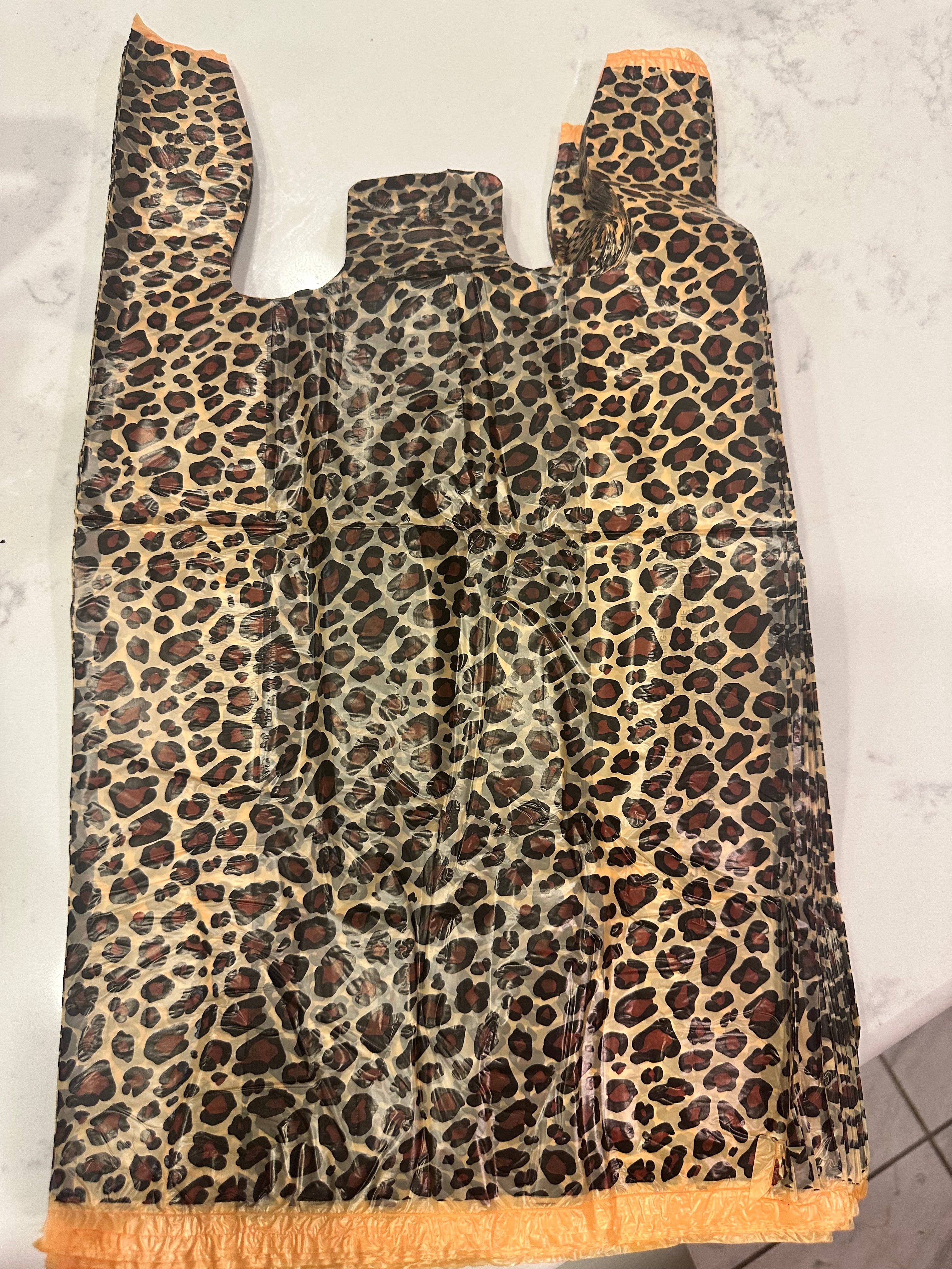 Majestic mailers – Großhandel Lebensmittel-/Einkaufstasche – Satz von 100 Leopard-Warenbeuteln 8” x 5” x 16”1