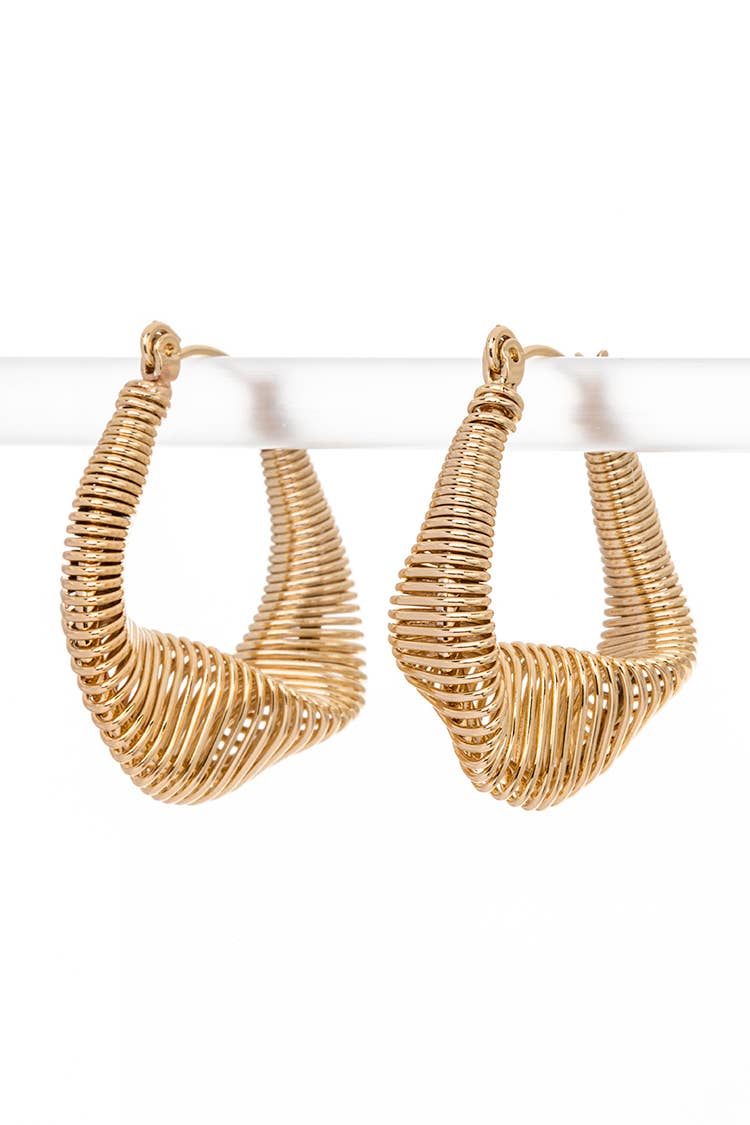 Artini Accessories - Wholesale Dangle Earrings - 3D Twisted Organic Structured Earrings0