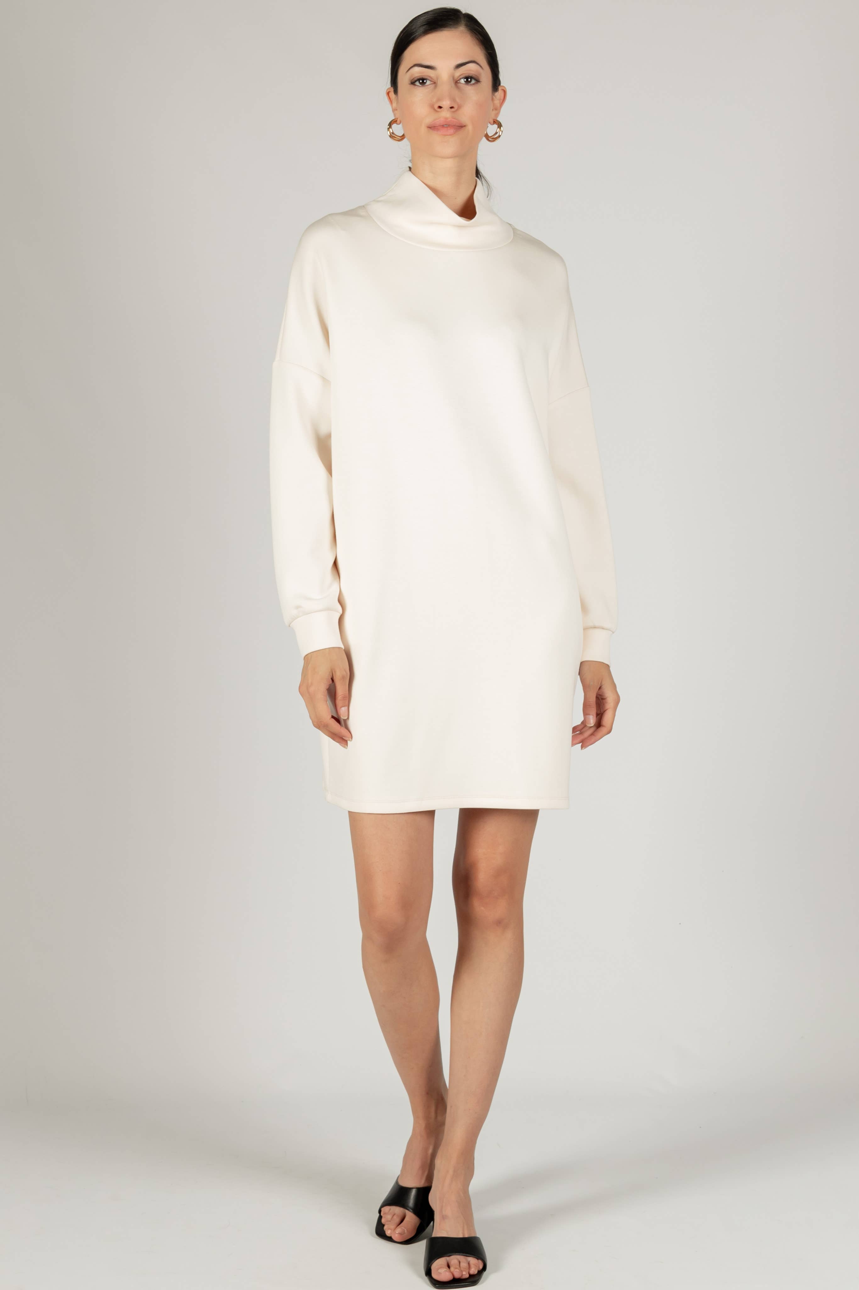 P. CILL - Vendita all'ingrosso Vestito - Donna - Abito con collo ad anello in modal color burro P. CILL6