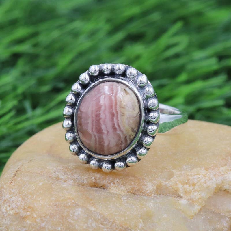 Jay Jools - Wholesale Cocktail/Statement Ring - Rhodochrosite Handmade Ring: 925 Silver Jewelry for Her6
