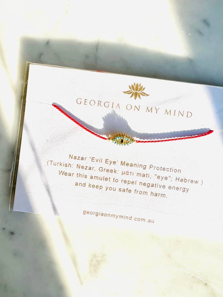 Bracciale Nazar Eye String con ciglia per la vendita all'ingrosso da parte di Georgia On My Mind