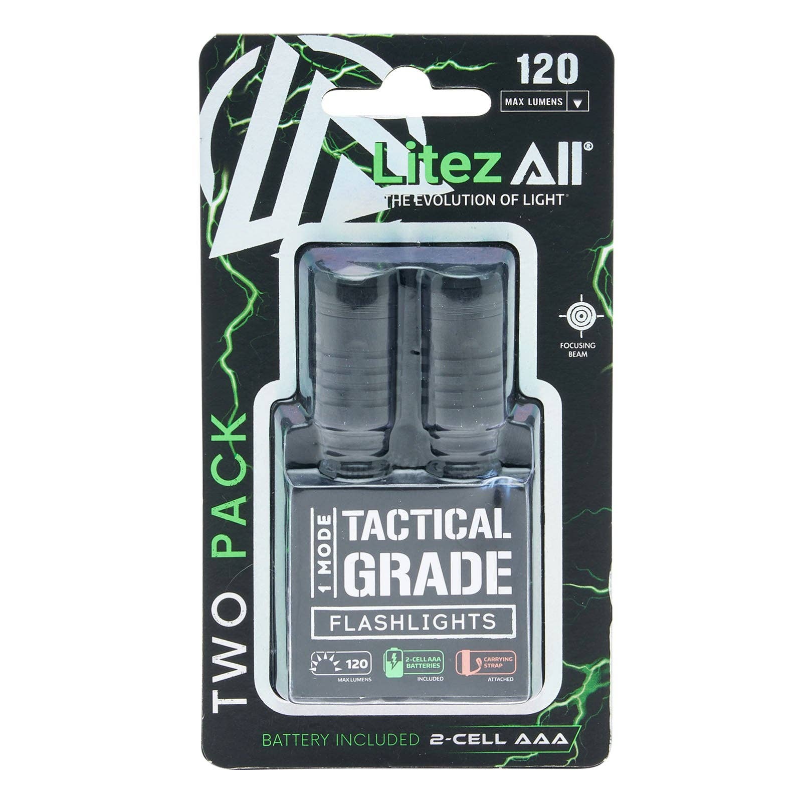 LitezAll - Wholesale Flashlight - LitezAll 120 Lumen Compact Tactical Flashlight 2 Pack11
