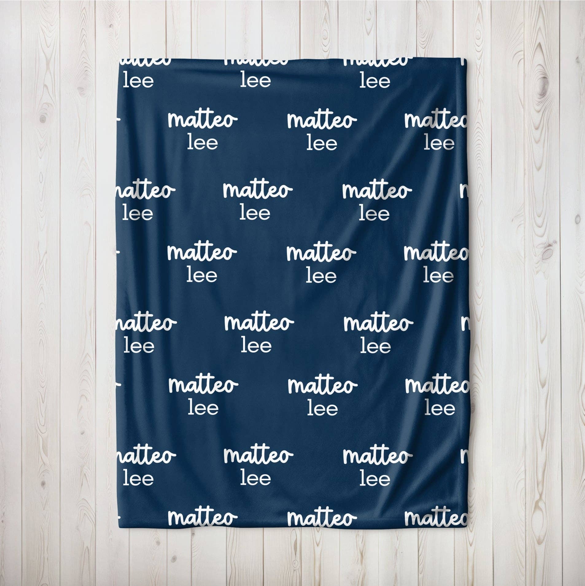 Monogram Junkie - Wholesale Bedding Blanket - Kids & Baby - Personalized Navy Blue Repeating Name Baby Blanket0