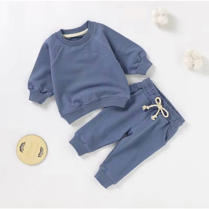 Brodie Company LLC - Wholesale Top & Pant Set - Kids - Solid 2-Piece Set - 4 Colors Toddler Lounge Set3