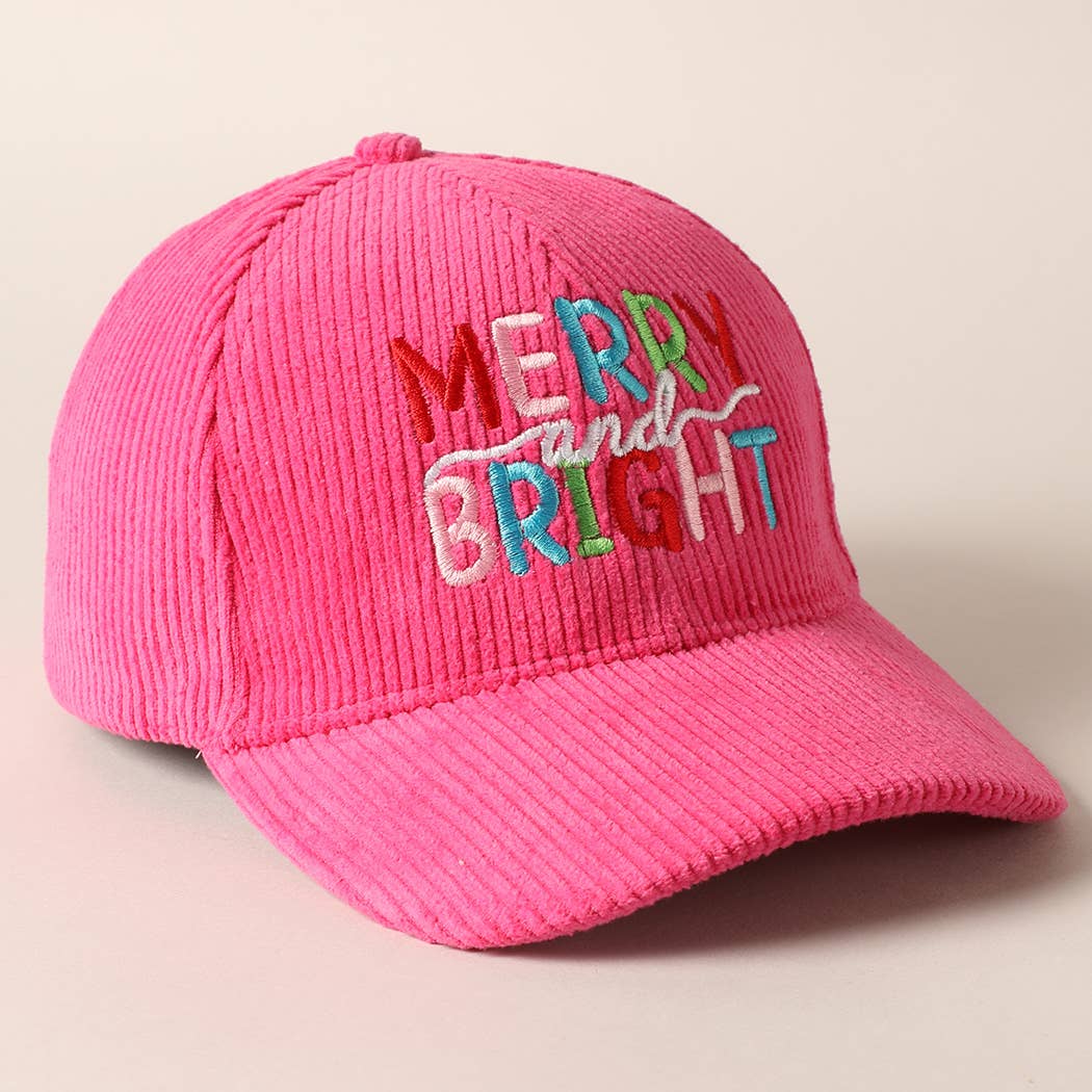 Fashion City - Wholesale Baseball Cap - Women's - MERRY BRIGHT Embroidery Corduroy Cap13