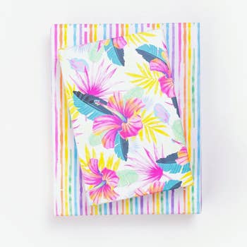 Eco-Friendly Wrapping Paper — Pink Hibiscus