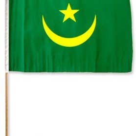 Mauritania 12in x 18in Mounted Flag for wholesale by 1-800 Flags