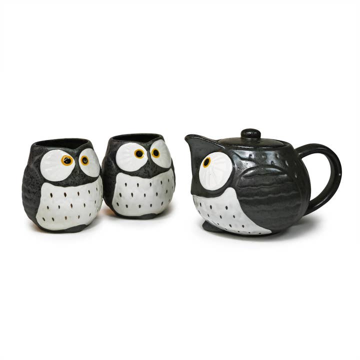 TEA SET – BLACK OWL for wholesale by Fuji Merchandise Corporation