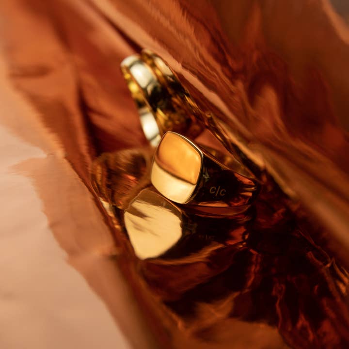 Crés-cere Rings – wholesale Signetring – Stockholm - Guldpläterad Signetring - Herr3