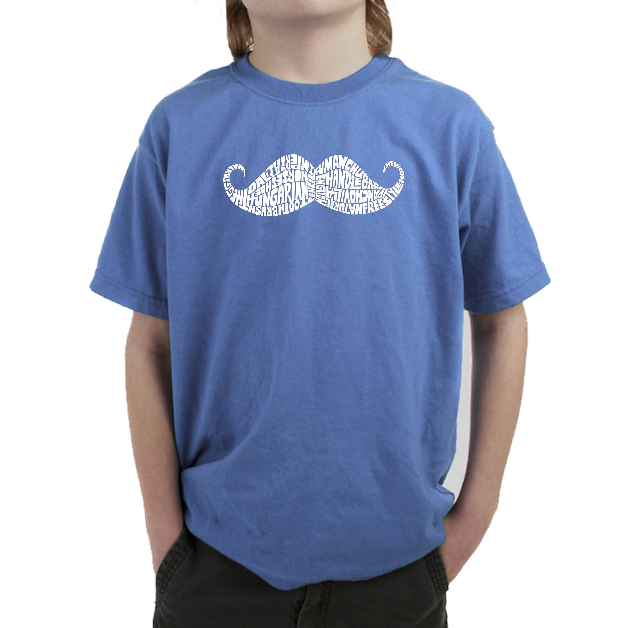 LA Pop Art - Vente T-shirt sérigraphié – enfant - T-shirt Word Art pour garçon - FAÇONS DE COIFFER UNE MOUSTACHE3