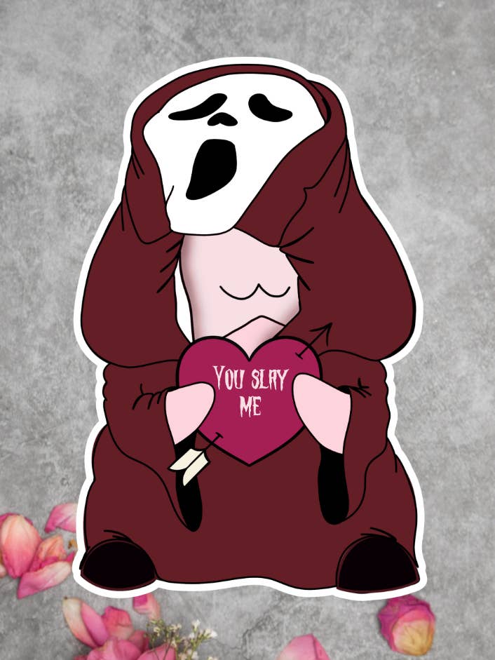 Valentine Ghostface Sticker for wholesale by Messterpieces